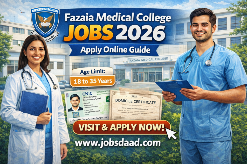Fazaia Medical College Jobs 2026 Islamabad – Online Apply