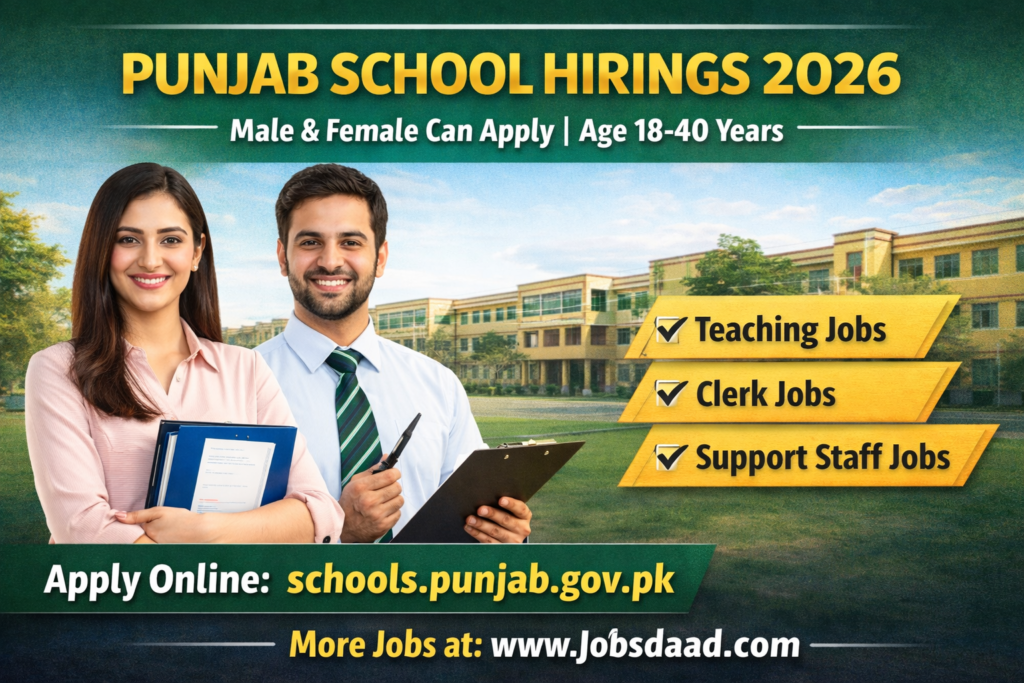Punjab School Hirings 2026 – Latest Teaching Jobs Apply Online